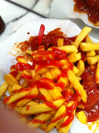chips and currywurst